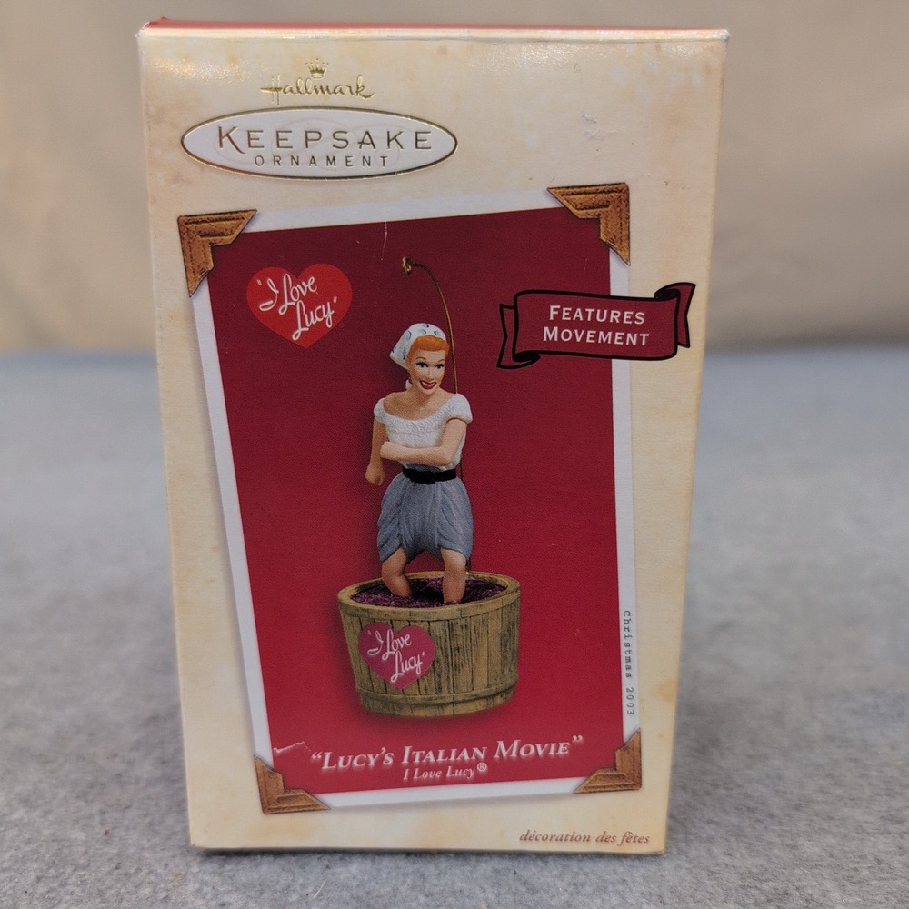 Hallmark Keepsake I Love Lucy Lucys Italian Movie 2003 Ornament QXI8387 Movement - Picture 1 of 4